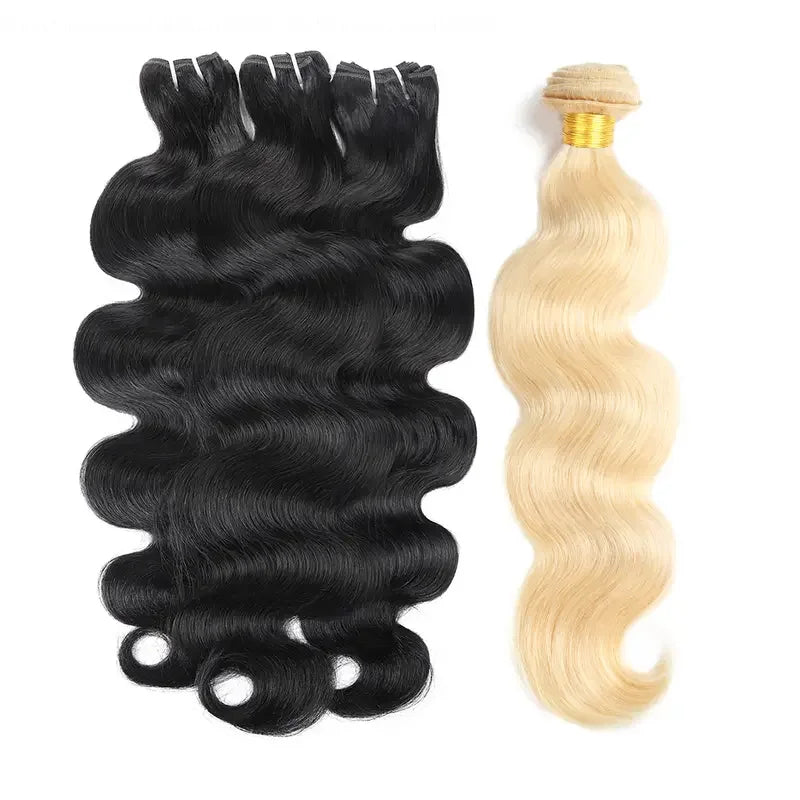 Mèches Body Wave 1B/613 Blonde Naturelle 100% Cheveux Humains – CLEVI Paris
