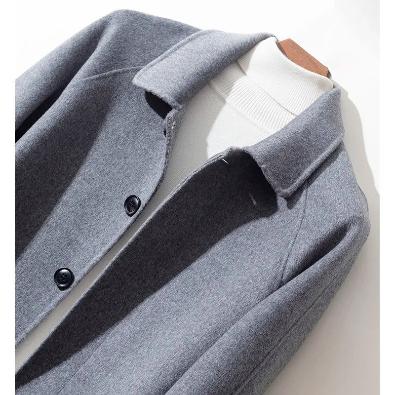 Manteau homme cachemire double face LZ-107 – CLEVI Paris