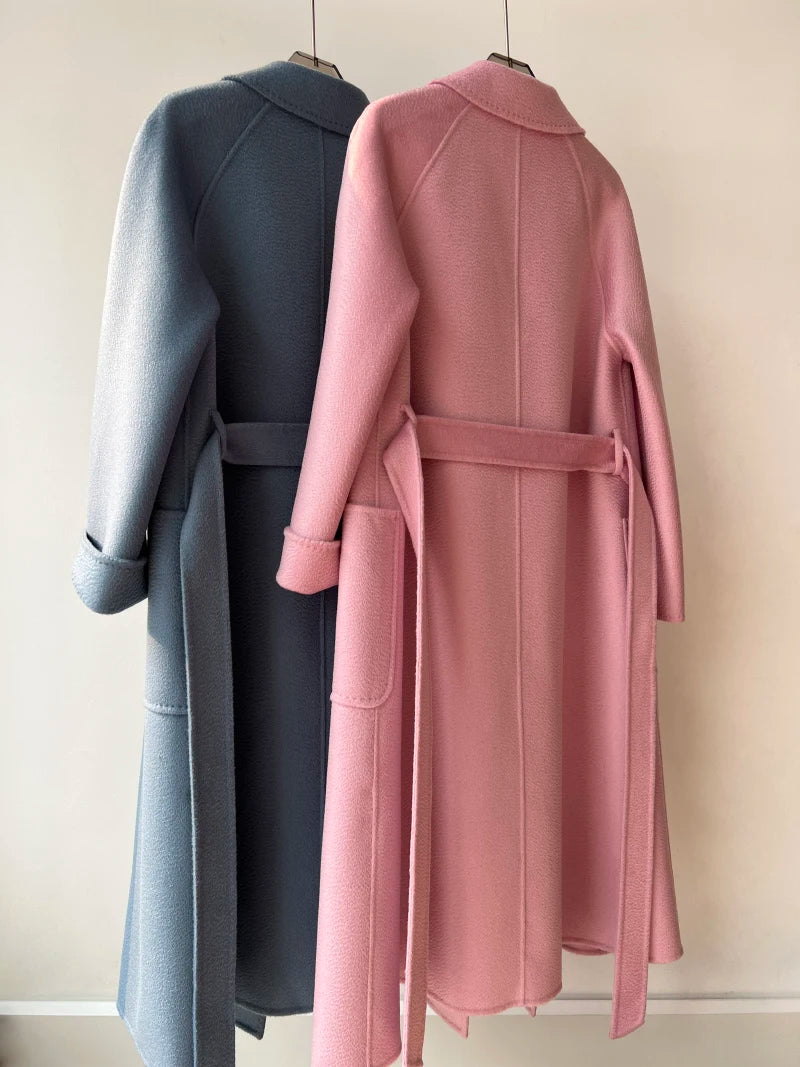 Manteau femme ceinturé laine et cachemire – CLEVI Paris