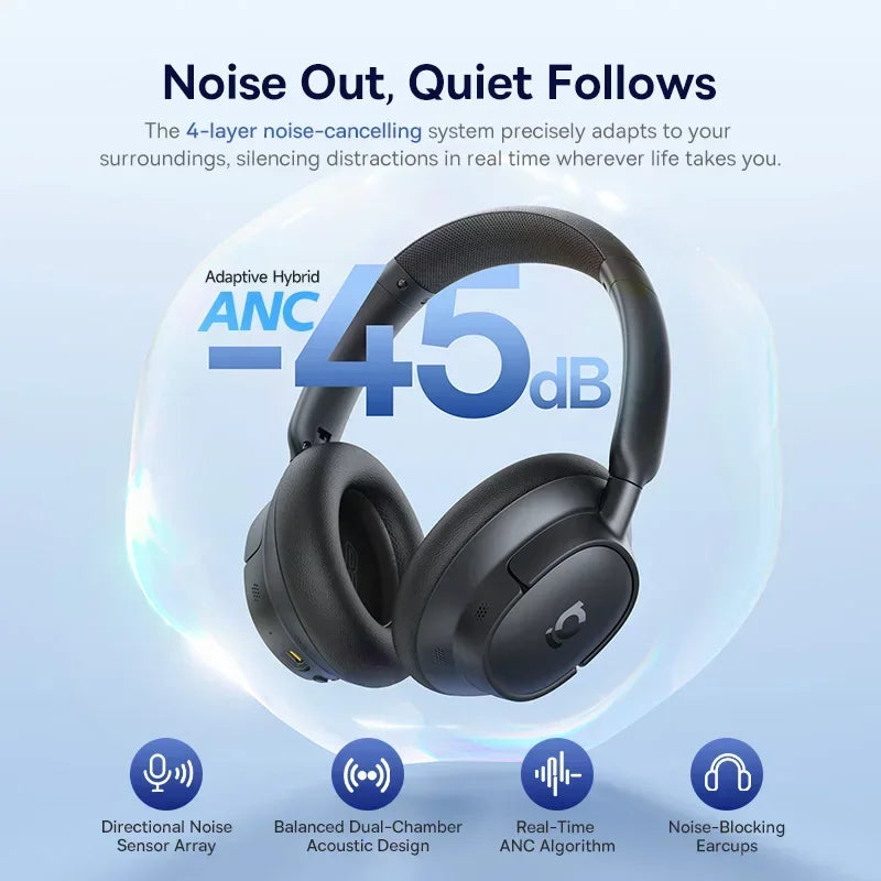 Casque Baseus EH10 ANC -45dB LDAC Bluetooth 6.0 80h – CLEVI Paris