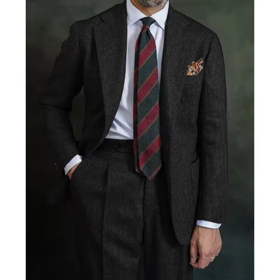 Costume homme à chevrons deux pièces – CLEVI Paris