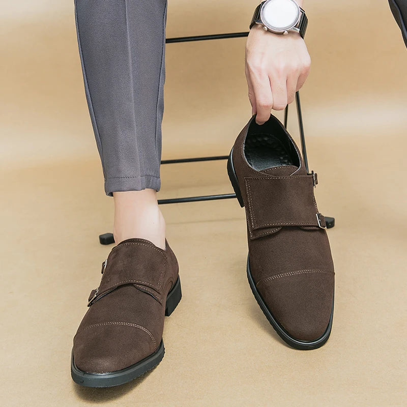 Loafers Flock Bout Pointu Double Boucle Homme – CLEVI Paris