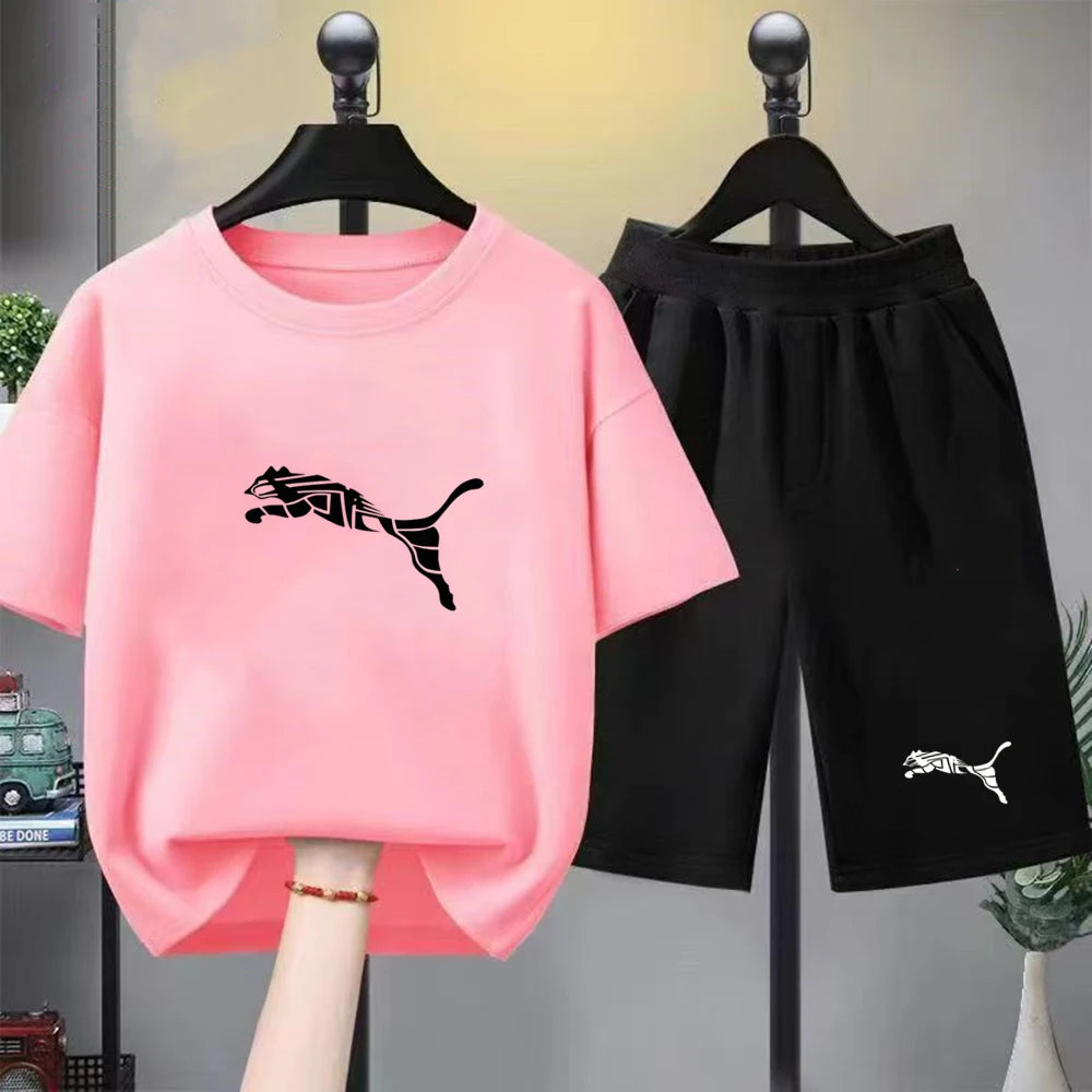 Ensemble enfant T-shirt et short imprimé été – CLEVI Paris