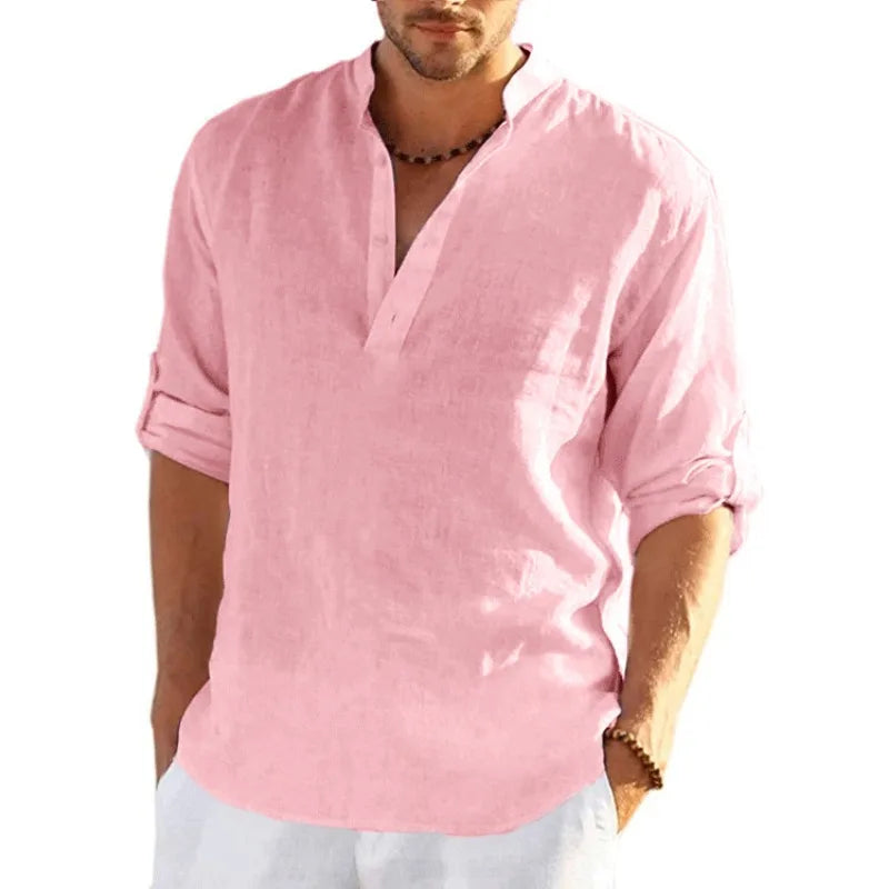 T-shirt homme en coton à manches longues – CLEVI Paris