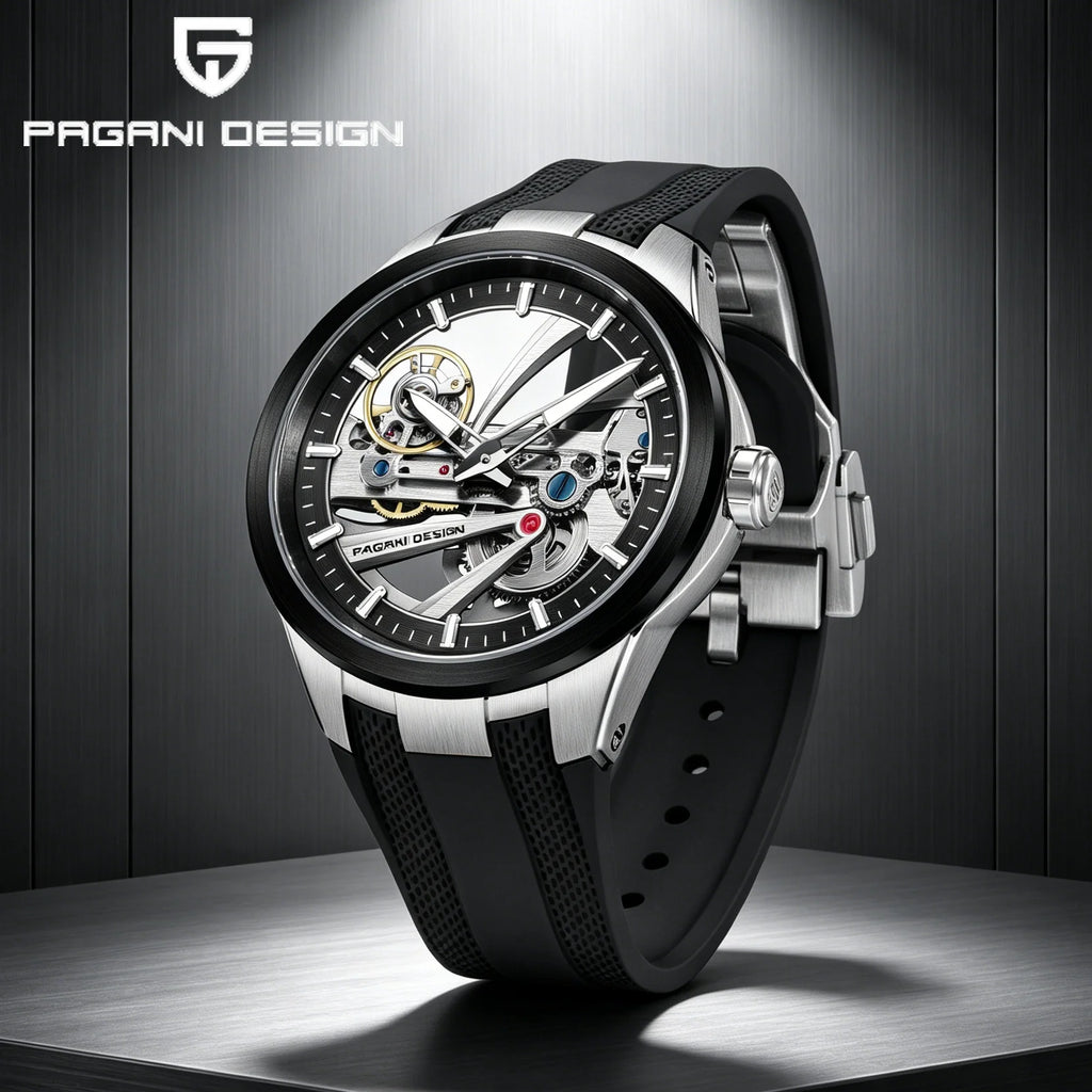 Montre Homme Automatique Squelette Fluororubber Pagani Design PD-YS030 – CLEVI Paris