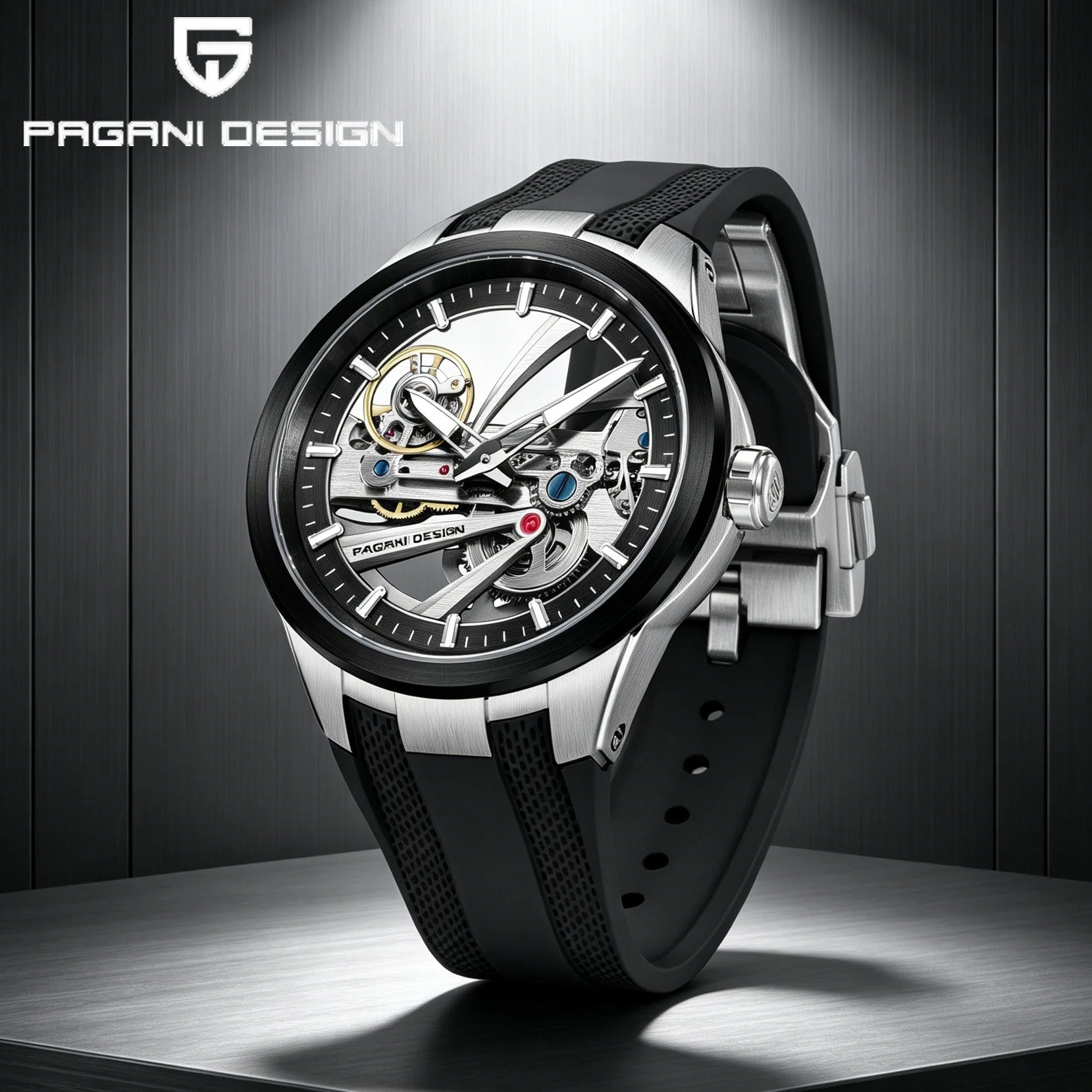 Montre Homme Automatique Squelette Fluororubber Pagani Design PD-YS030 – CLEVI Paris