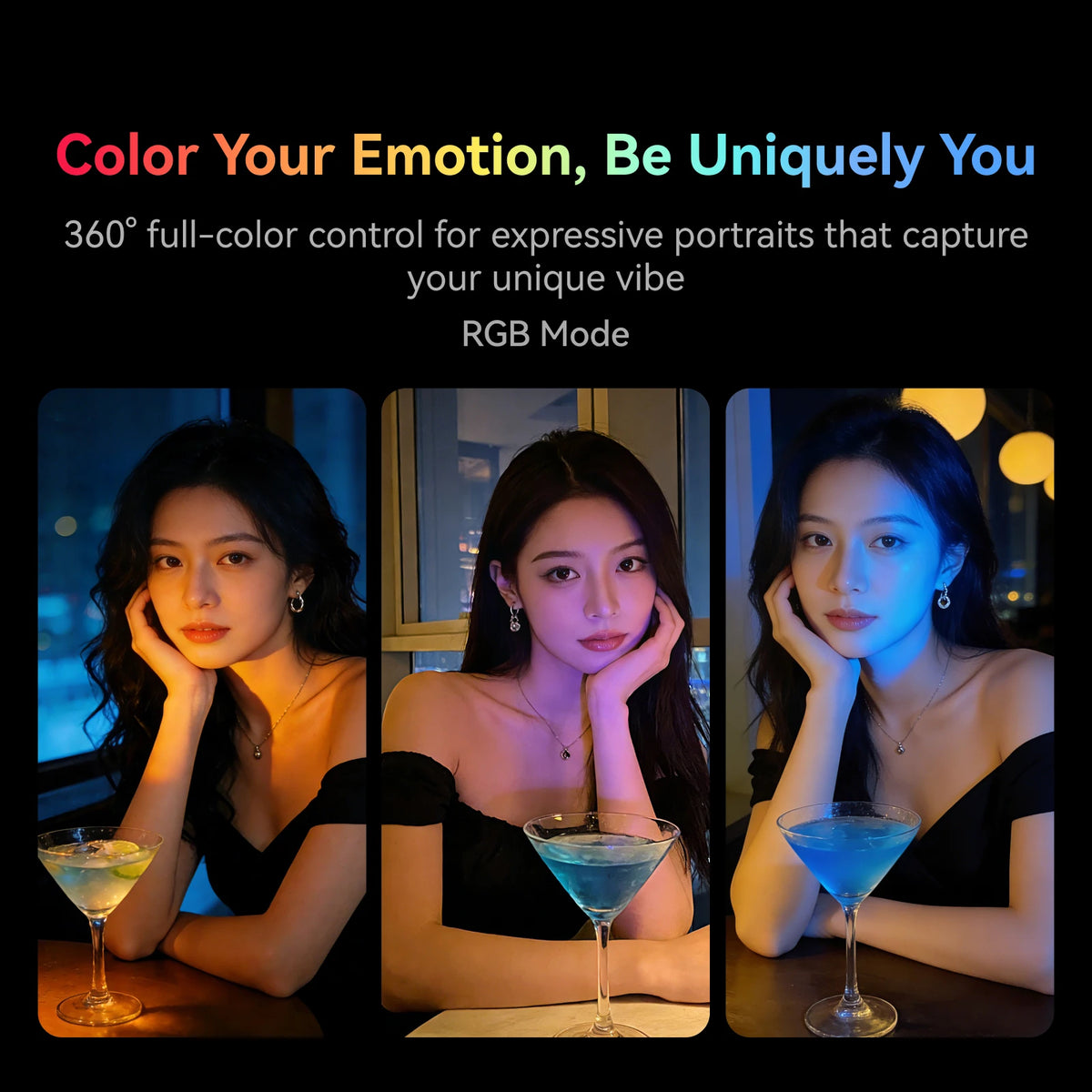 Lampe selfie RGB magnétique TELESIN – CLEVI Paris