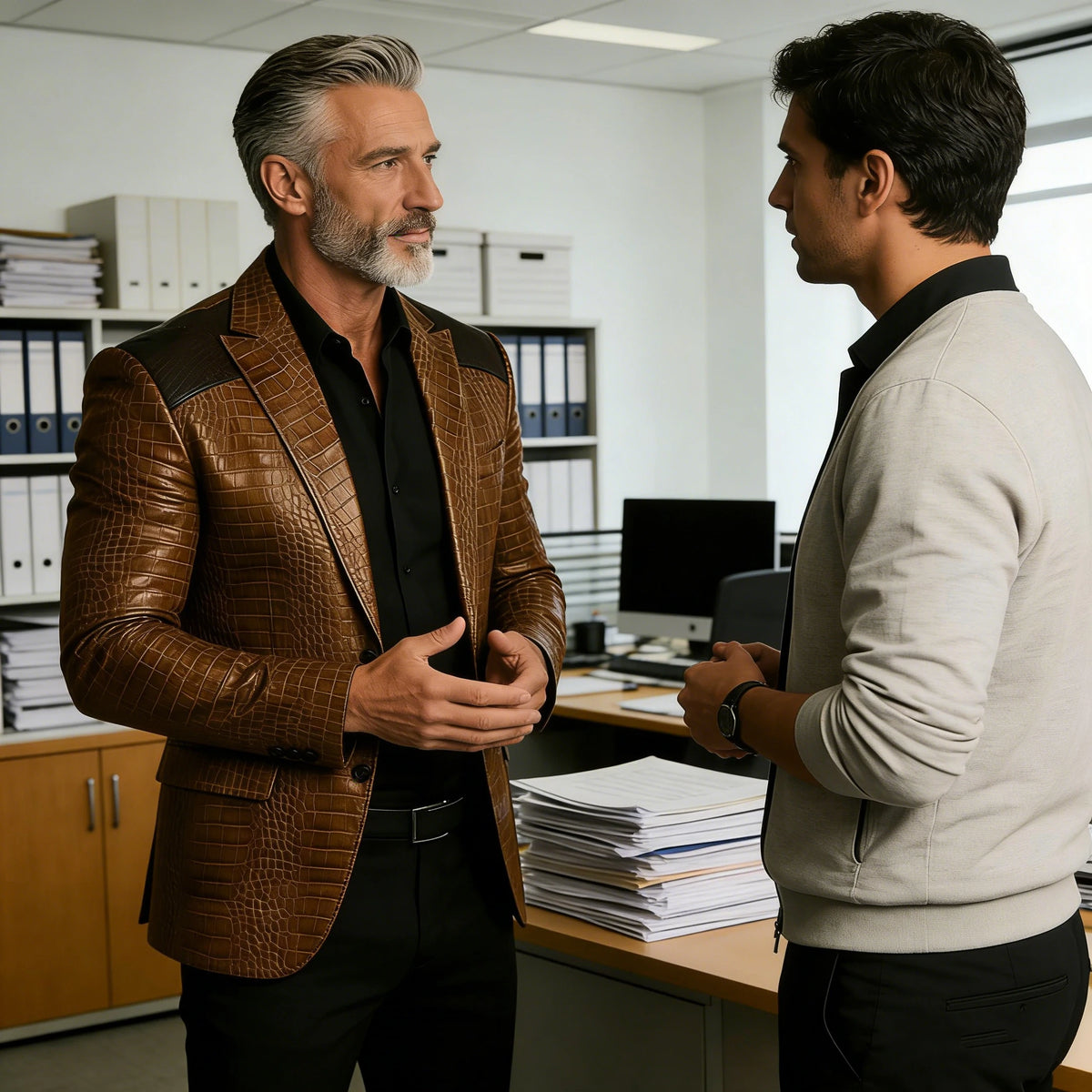 Blazer effet crocodile homme – CLEVI Paris