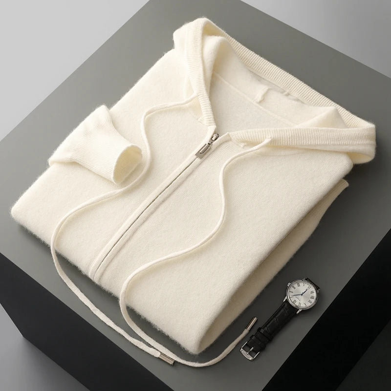 Ensemble homme laine mérinos, cardigan zippé – CLEVI Paris