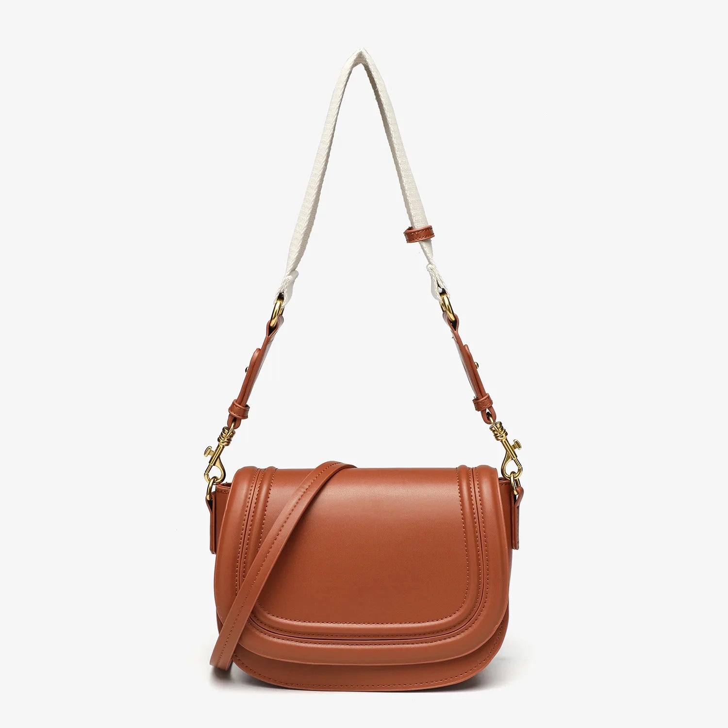 Sac Selle Femme PU Cuir Rond Vintage Bandoulière Large Crossbody – CLEVI Paris