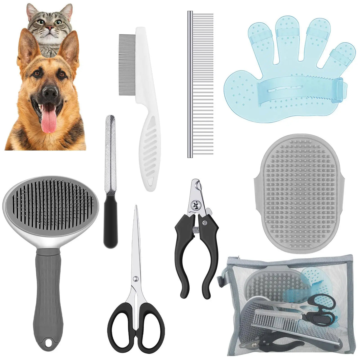 Kit de toilettage pour chat avec brosses – CLEVI Paris