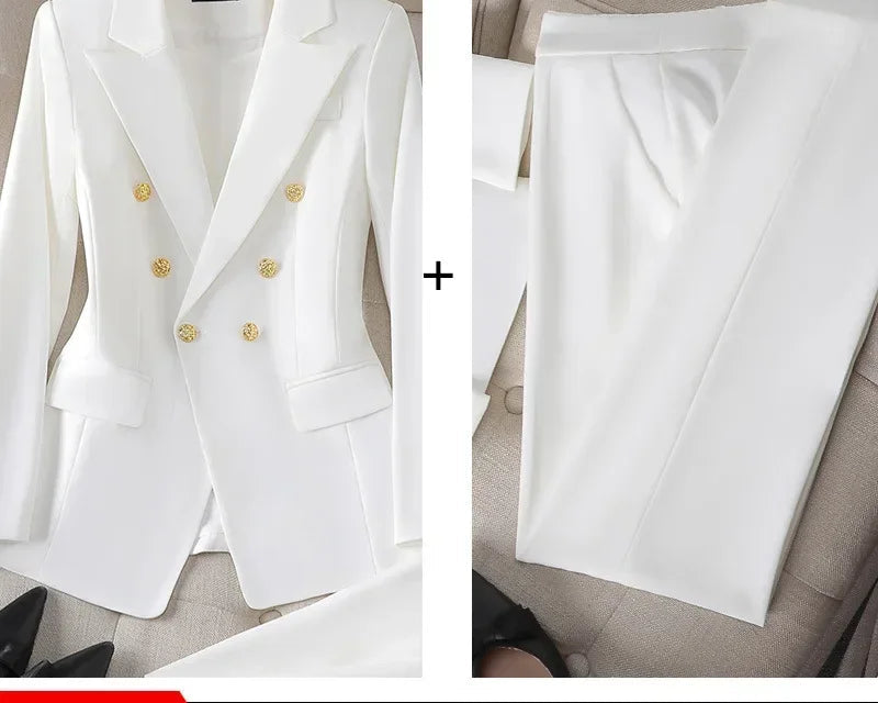 Ensemble femme blazer et pantalon droit – CLEVI Paris