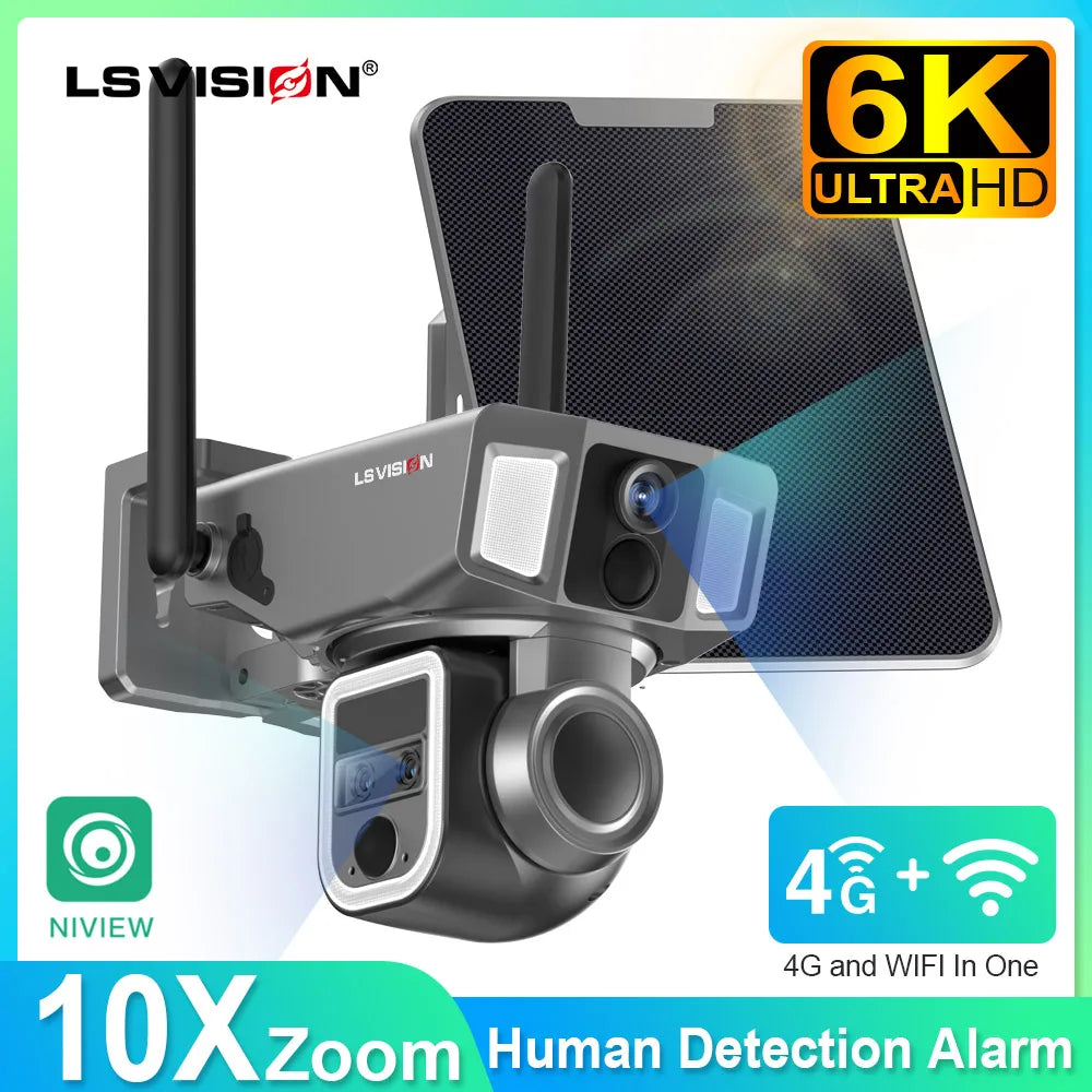 Caméra Surveillance Solaire LS VISION 4G Wi-Fi PTZ 10x Zoom IA IP66 – CLEVI Paris
