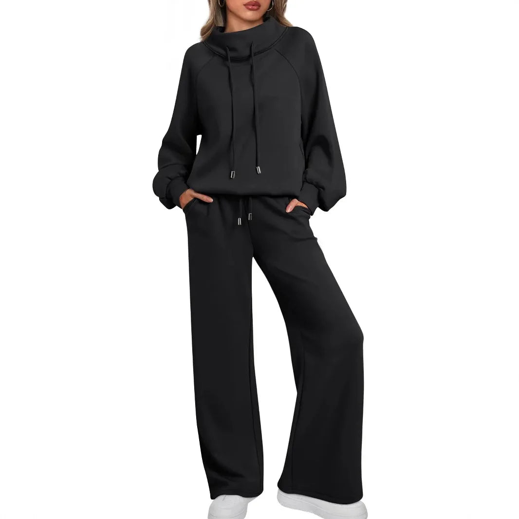 Ensemble femme col montant et pantalon large – CLEVI Paris