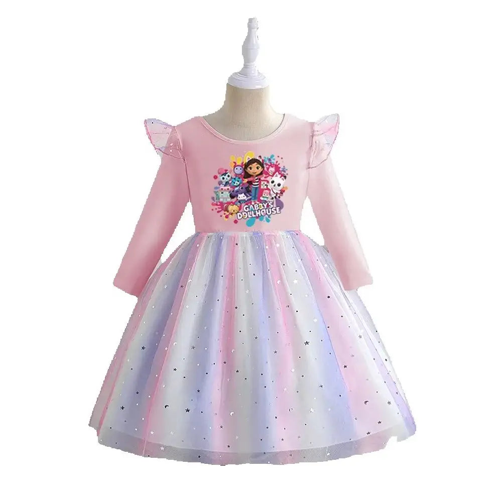 Robe fille évasée en coton et élasthanne – CLEVI Paris