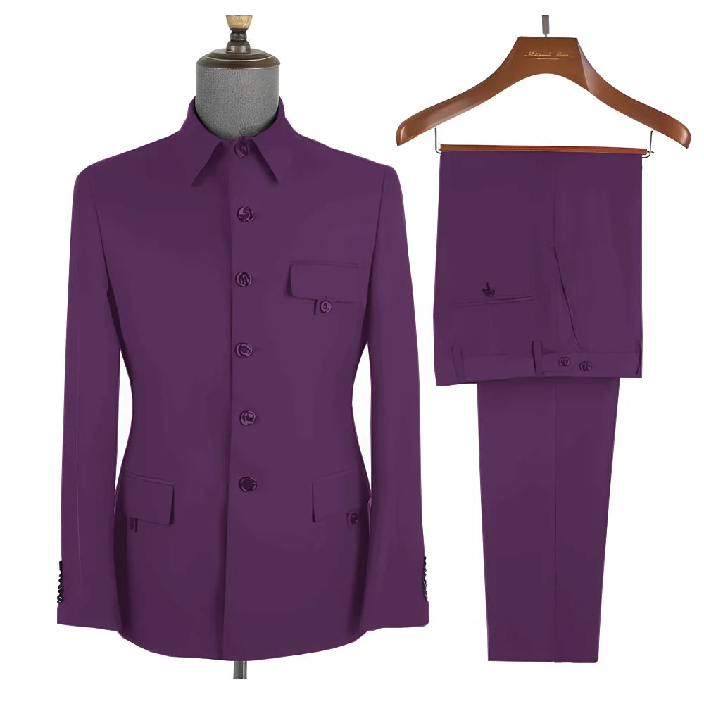 Costume homme 2 pièces, col montant – CLEVI Paris