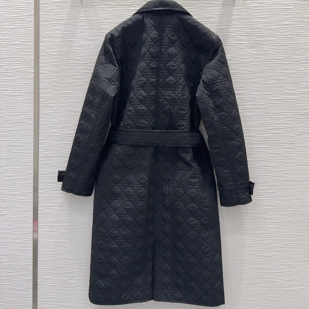 Manteau long matelassé ceinturé femme – CLEVI Paris