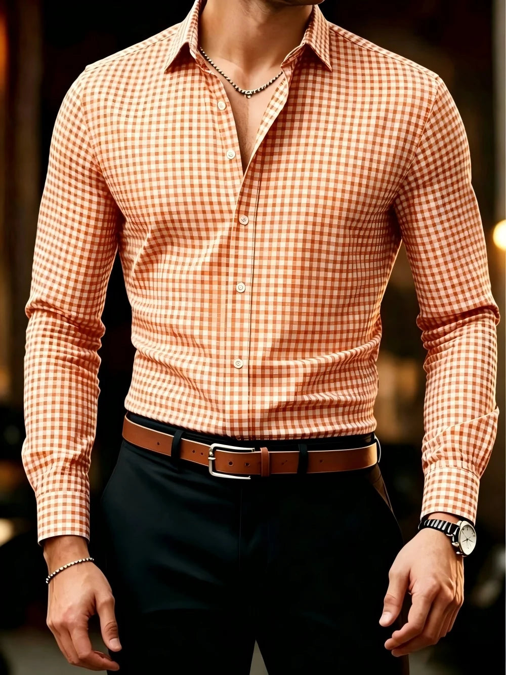Chemise homme à carreaux classique – CLEVI Paris