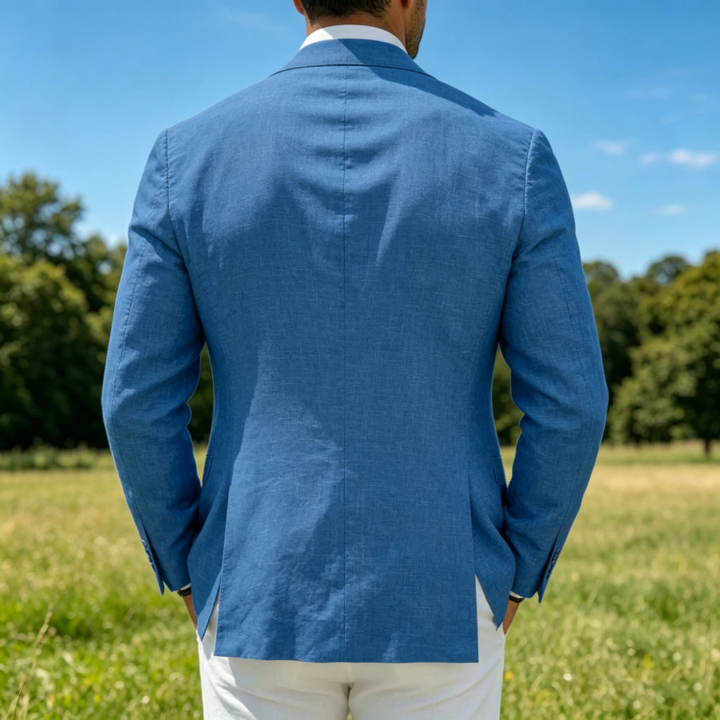 Blazer Homme Lin Slim Fit Léger Respirant Col Cranté Mariage Plage Business – CLEVI Paris