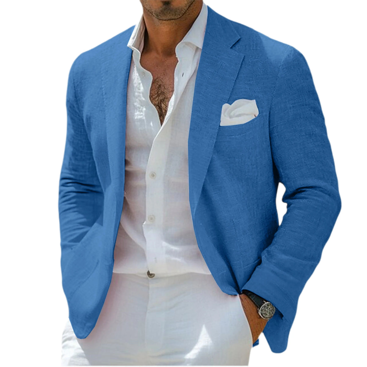Blazer Lin Homme Coupe Ajustée – CLEVI Paris