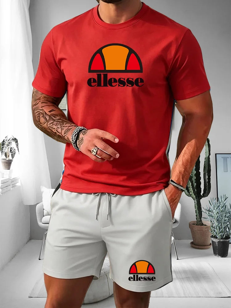 Ensemble 2 Pièces Homme T-shirt Col Rond + Short Cordon Été 2026 – Casual Sport, 20 Coloris, S à XXL – CLEVI Paris