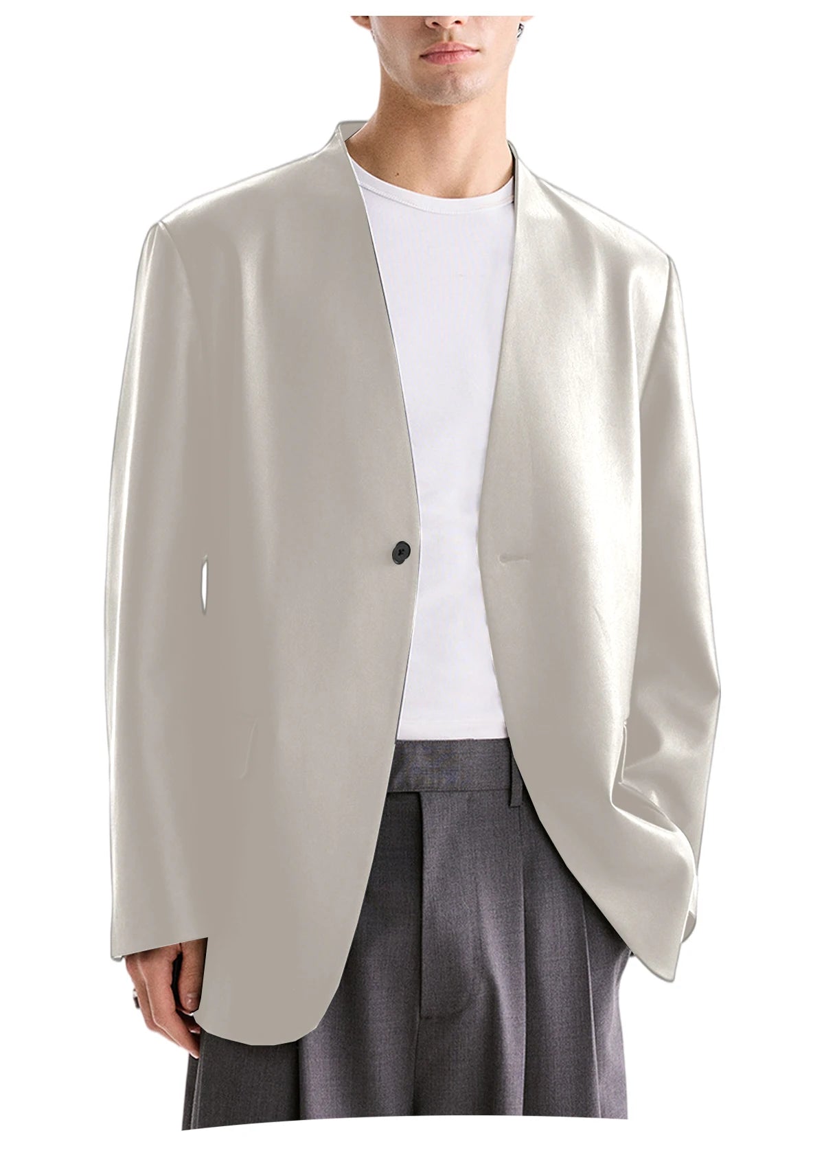 Blazer homme en tweed à chevrons, coupe droite – CLEVI Paris