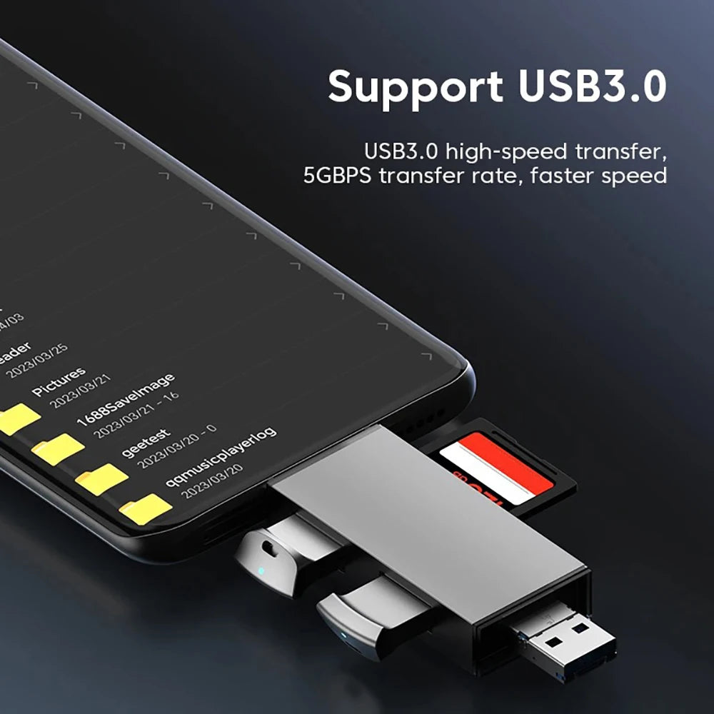 Lecteur SD/TF OTG 6-en-1 USB 2.0 ou 7-en-1 USB 3.0 – CLEVI Paris