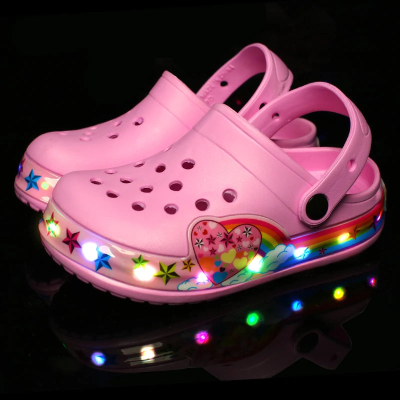 Sandales LED Lumineuses Enfant – Cartoon Antidérapantes Plage Été