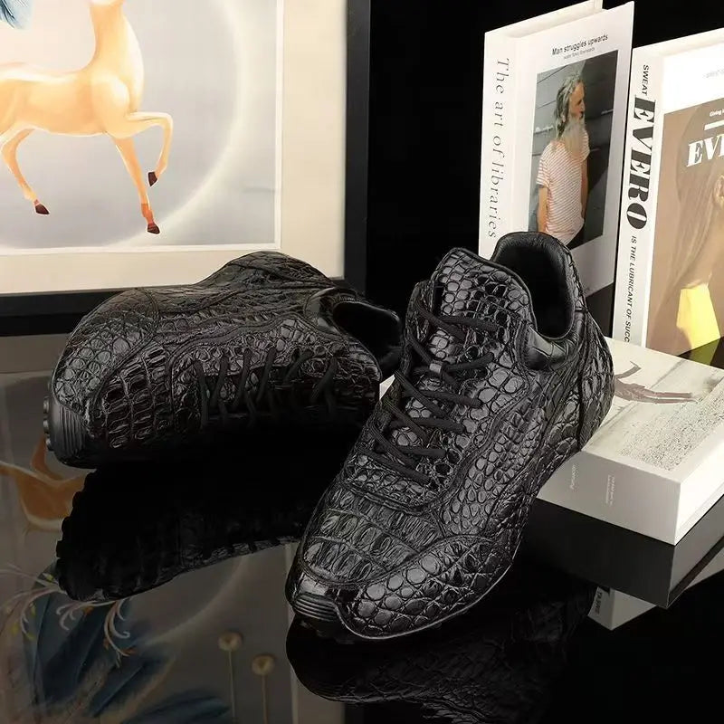 Sneakers basses homme noires à lacets – CLEVI Paris