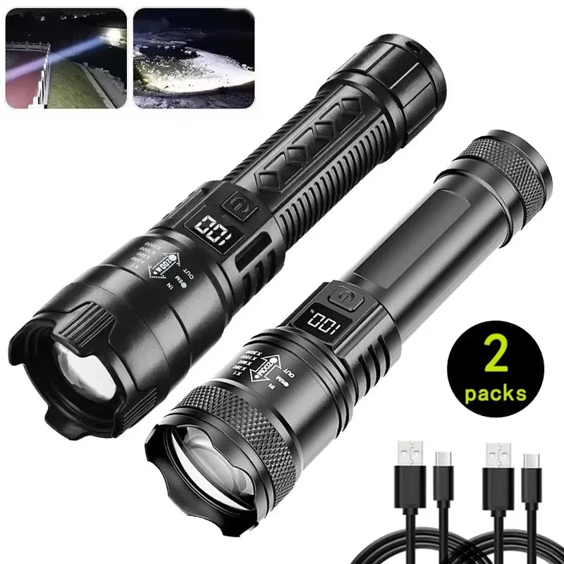 Lampe Torche LED 2000 Lumens Zoom Tactique Rechargeable USB-C – CLEVI Paris