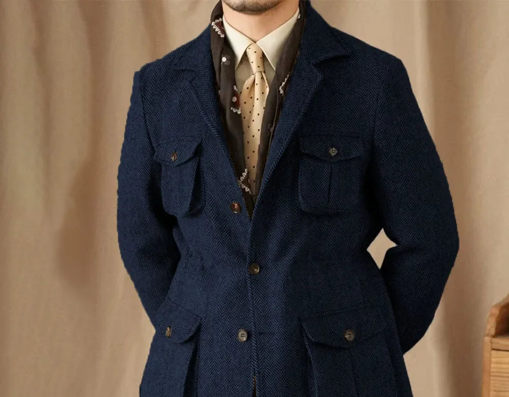 Blazer homme tweed à chevrons – CLEVI Paris