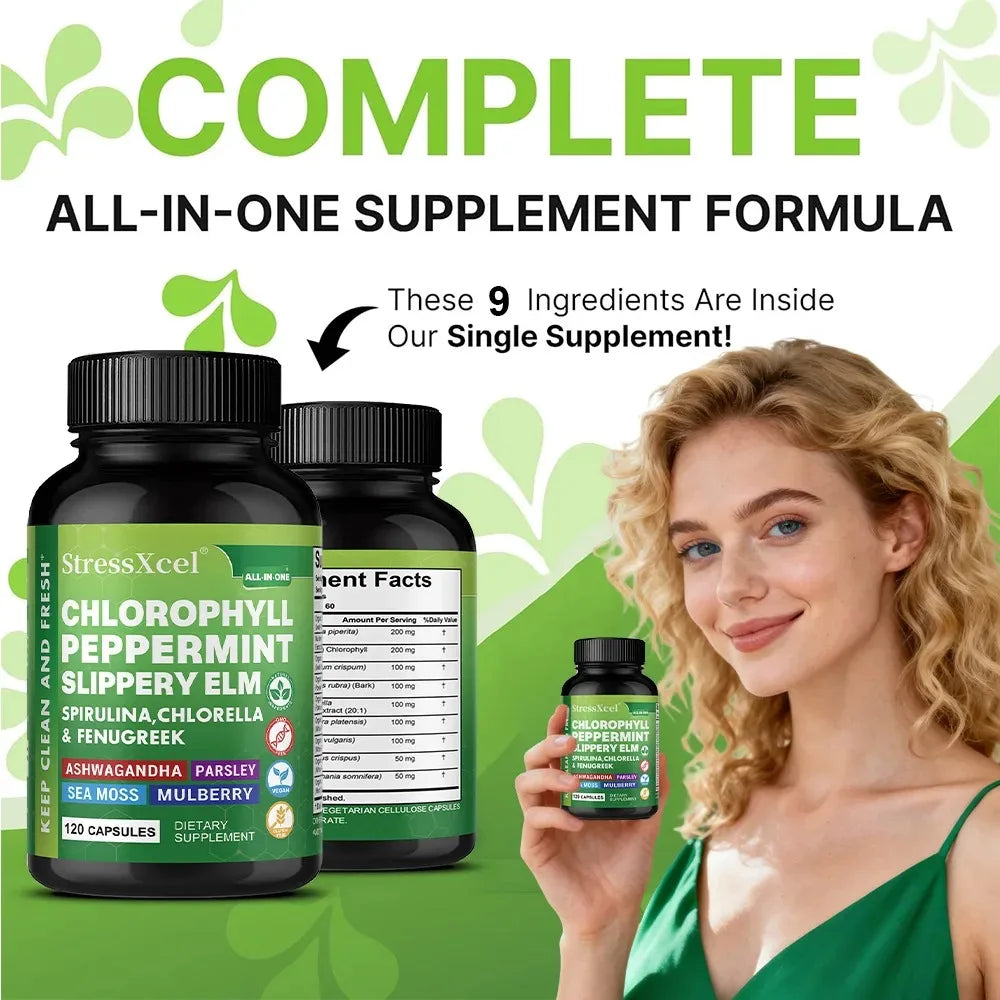 Chlorophylle menthe et persil, 120 capsules – CLEVI Paris