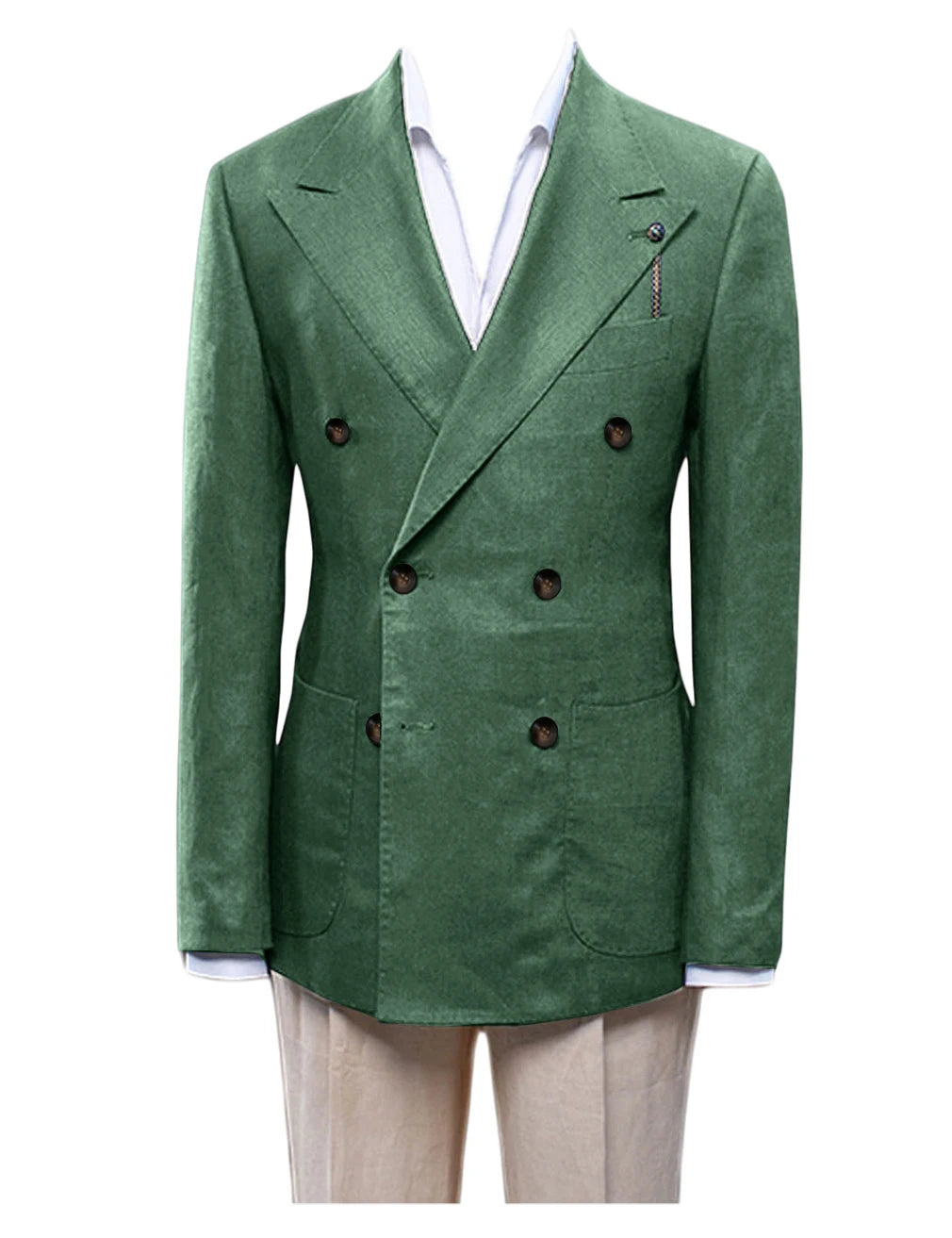 Blazer homme croisé ajusté en lin – CLEVI Paris