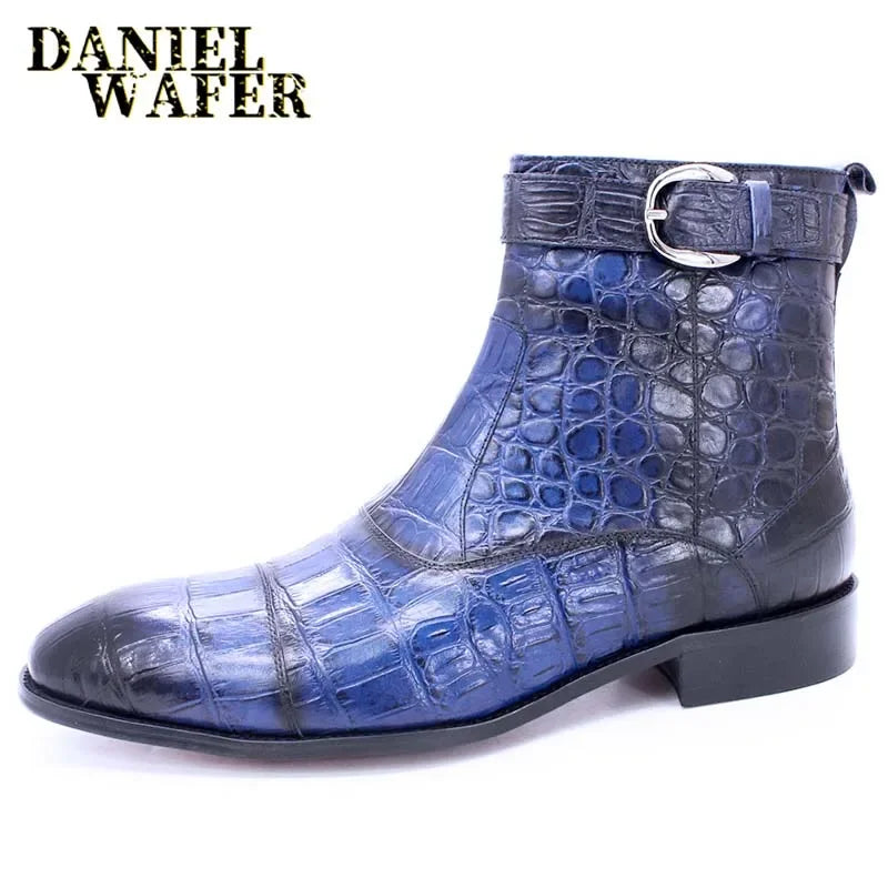 Bottines homme en cuir véritable à zip – CLEVI Paris
