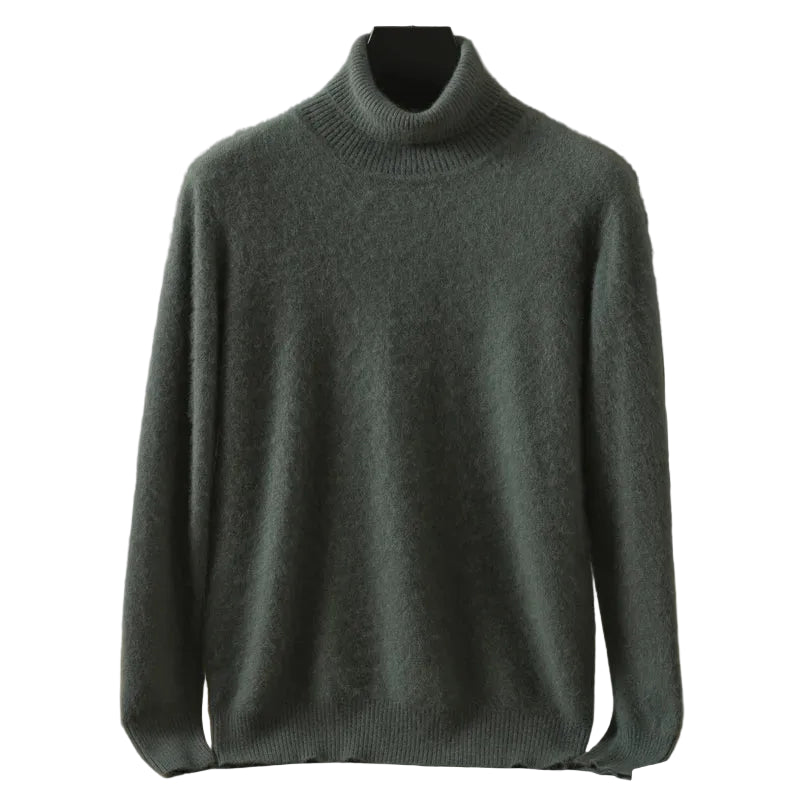 Pull homme à col roulé en maille unie – CLEVI Paris