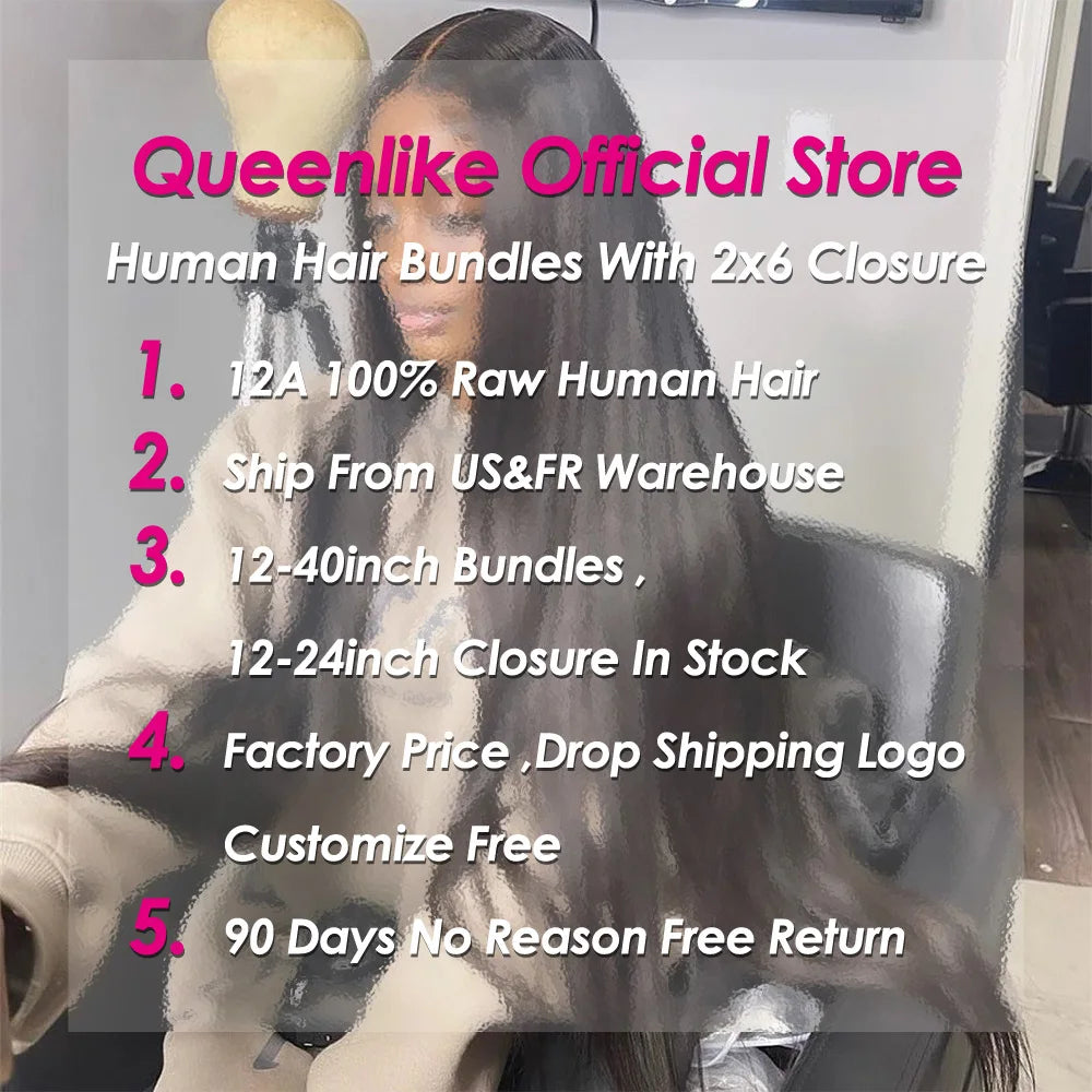 Bundles Cheveux Humains Straight + Closure HD Lace 2x6 Remy Hair Brésiliens 12A – CLEVI Paris