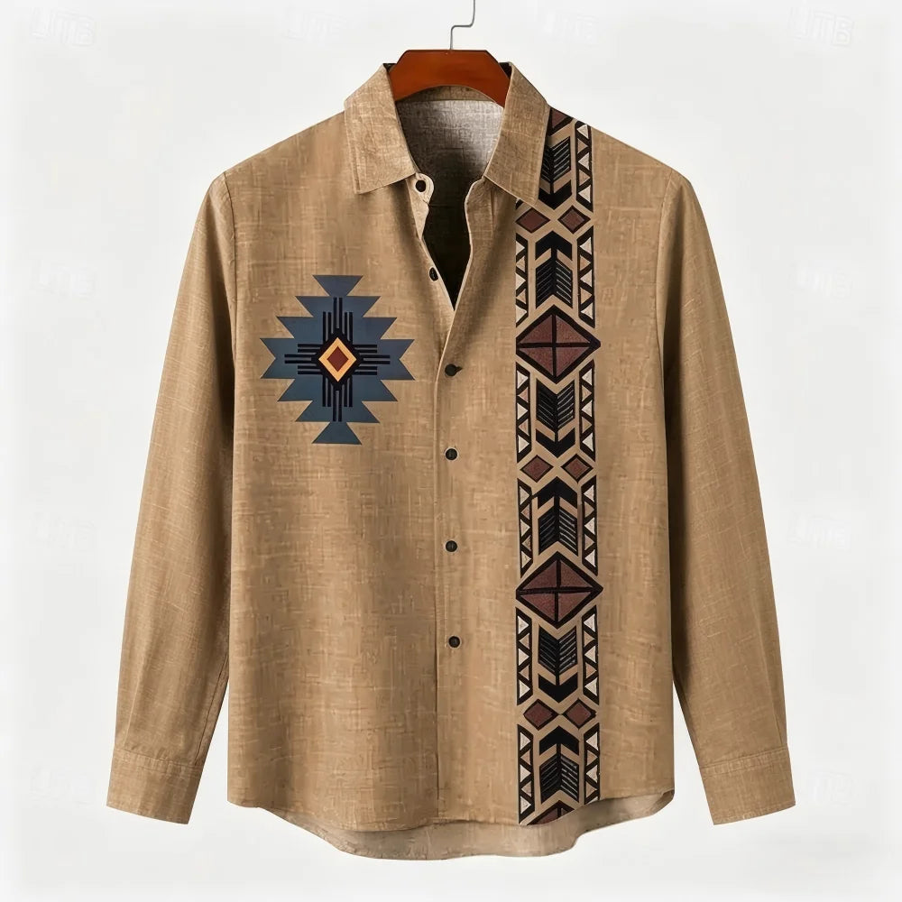 Chemise homme en lin imprimée – CLEVI Paris