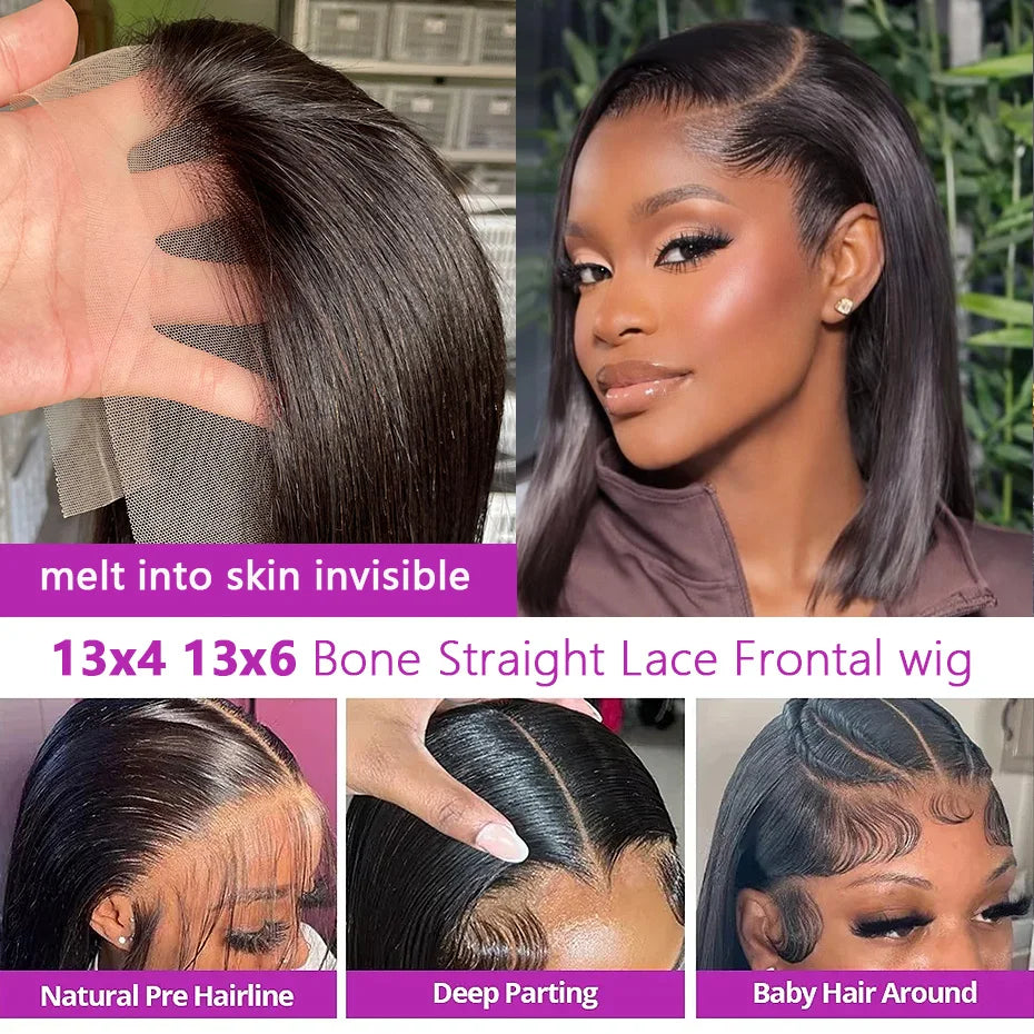 Perruque Lace Frontal Straight Cheveux Vietnamiens Remy 15A | 13x4, 13x6, 5x5, 2x6 Glueless | Densité 250%-300% | 8-24 Pouces – CLEVI Paris