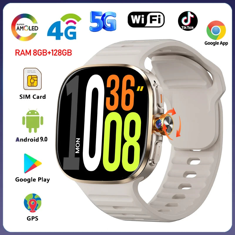 Montre Connectée 4G Android 10 Caméra 13MP GPS – CLEVI Paris