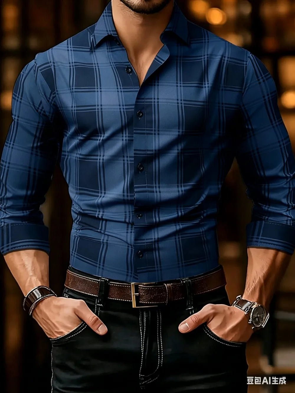 Chemise homme à carreaux casual business – CLEVI Paris
