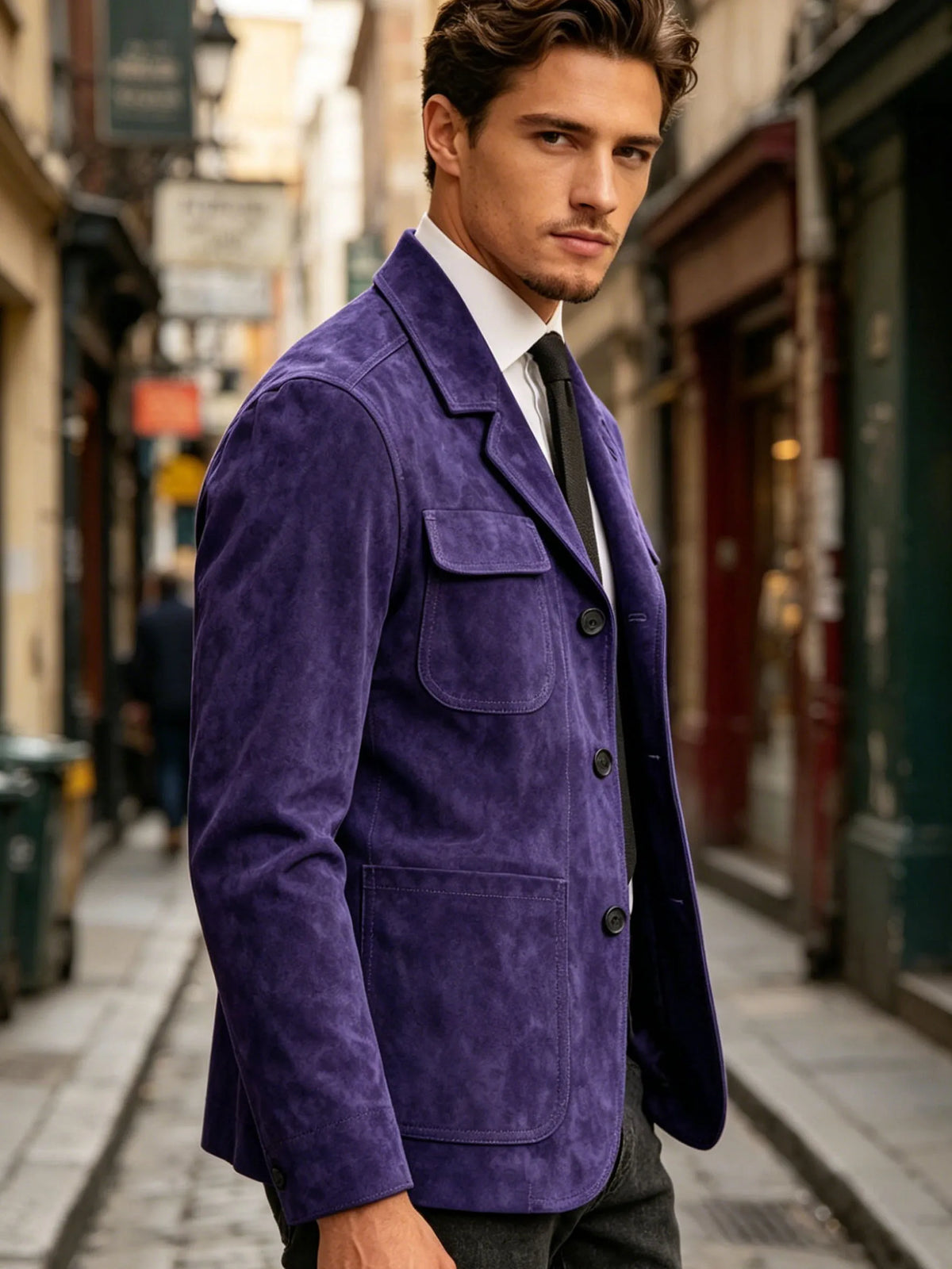 Veste Safari Suédine Homme – CLEVI Paris