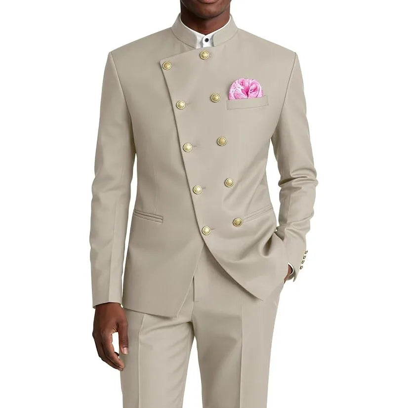 Costume Homme 2 Pièces Col Mandarin – CLEVI Paris