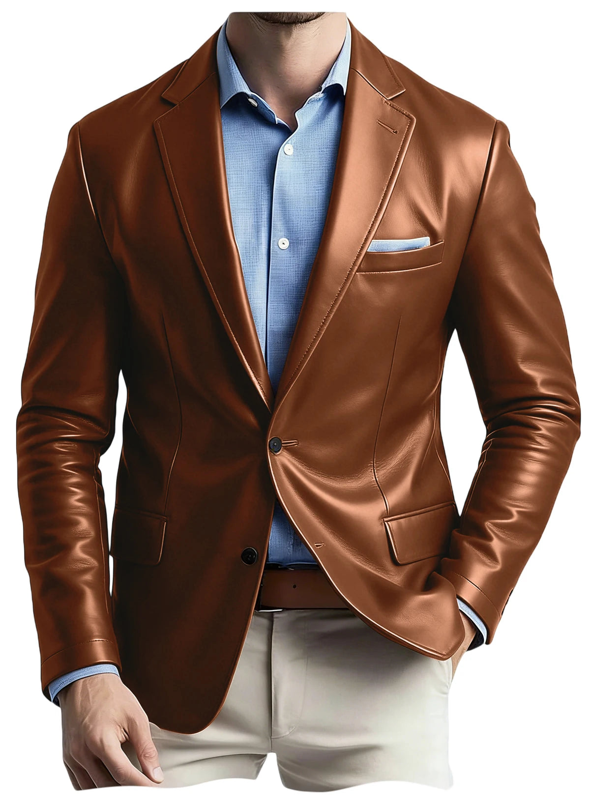 Blazer en similicuir pour homme – CLEVI Paris