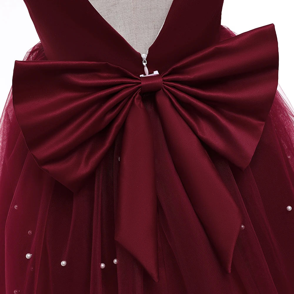 Robe cérémonie fille en tulle avec nœud – CLEVI Paris