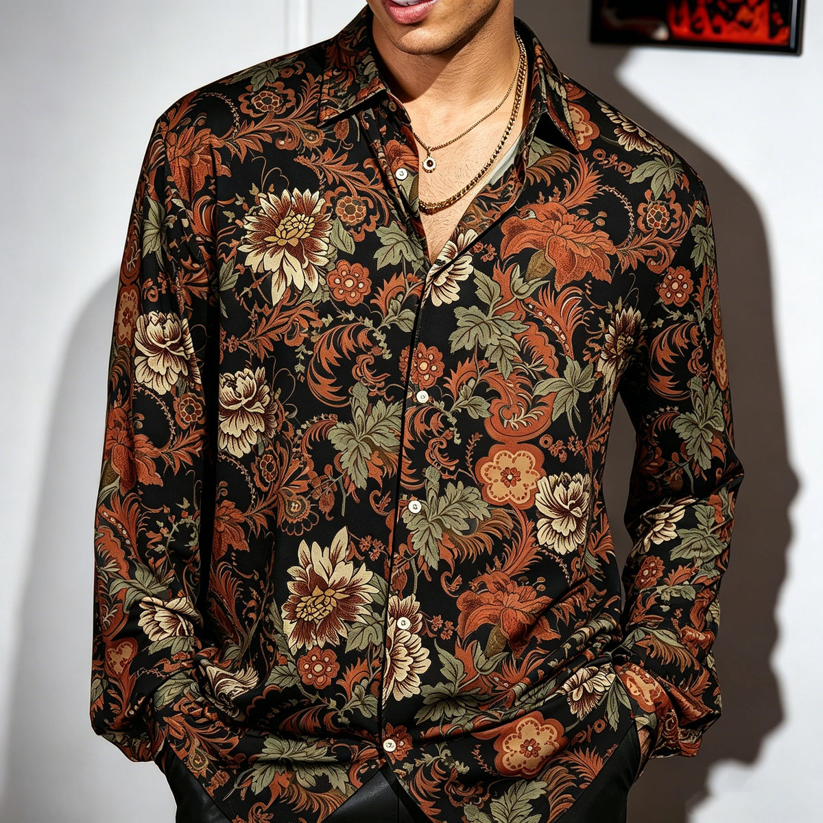 Chemise homme à imprimé floral – CLEVI Paris