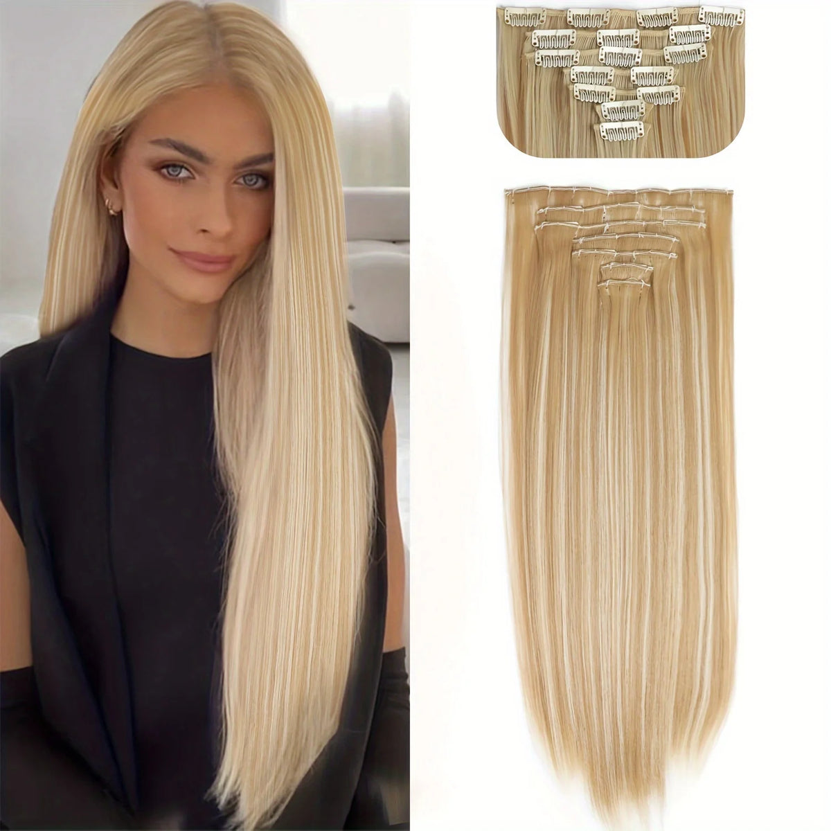 Extensions Cheveux Clips 7 Pcs Synthétique 50 Couleurs – CLEVI Paris