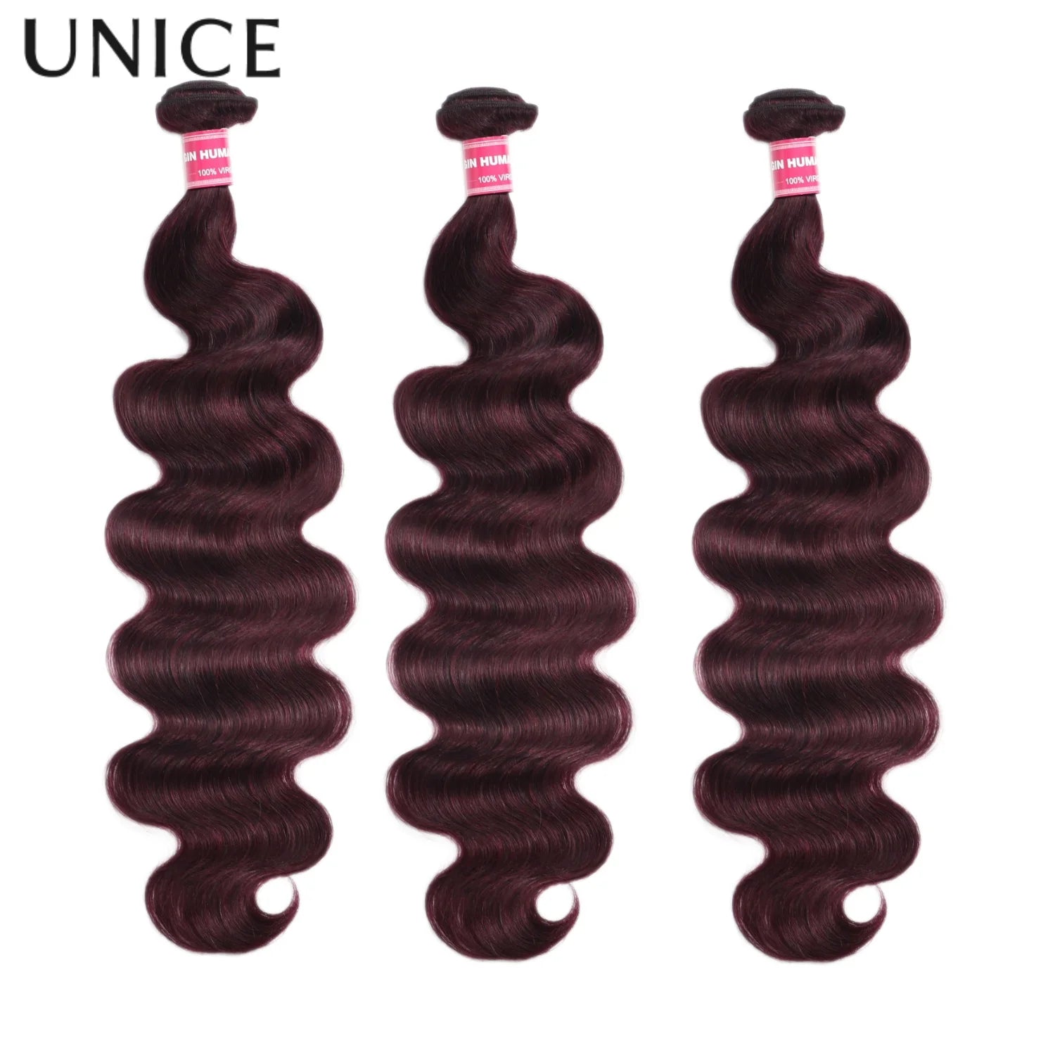 Bundles Body Wave Cheveux Humains Brésiliens Remy — Couleur Black Cherry Violet | 1, 3 ou 4 Pièces – CLEVI Paris