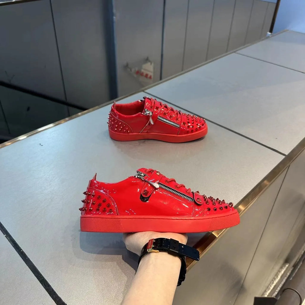 Sneakers Plates Punk Rivets Microfibre Unisexe – CLEVI Paris