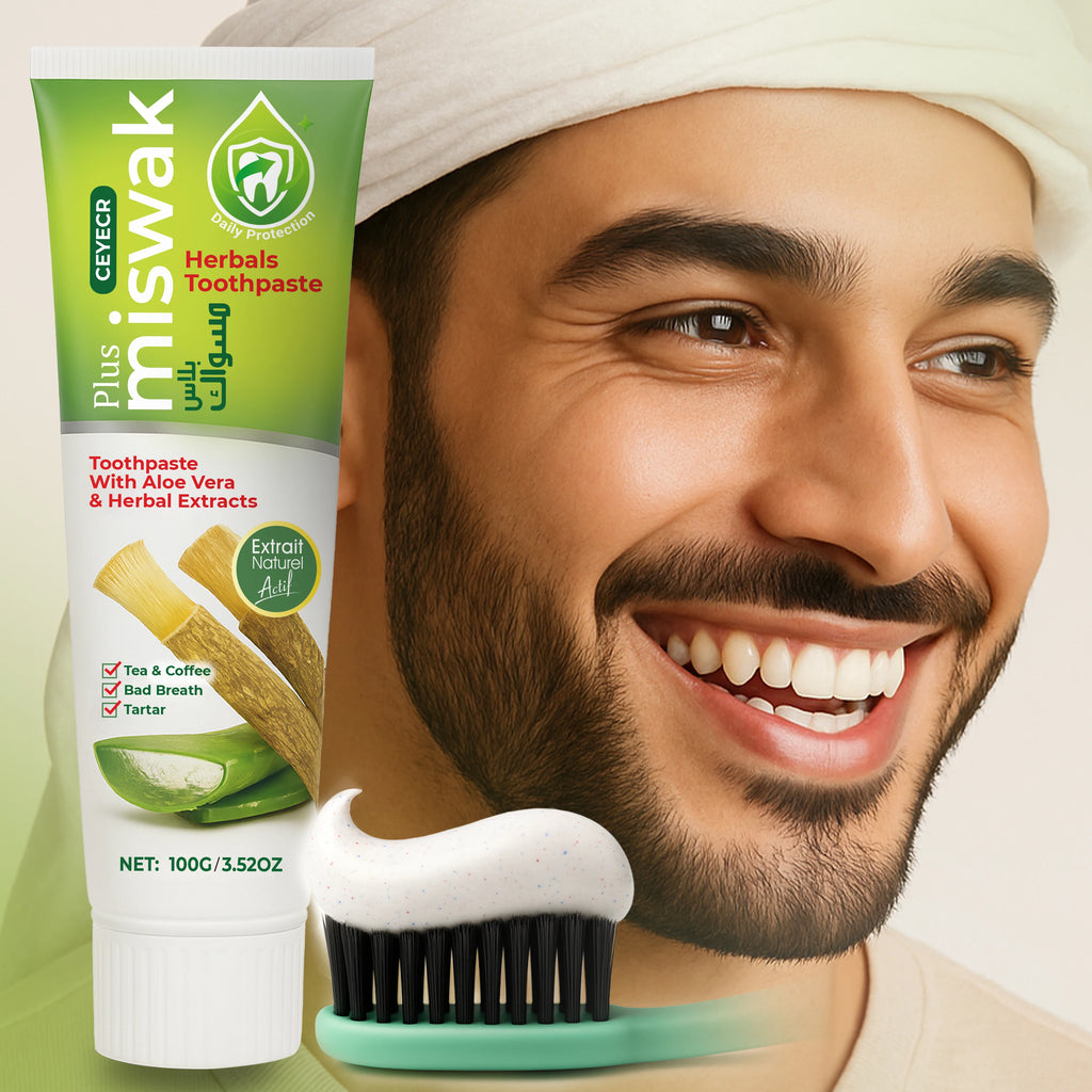 Dentifrice Herbal Miswak Ceyecr – Nettoyage Profond, Anti-Taches & Soin Gencives – CLEVI Paris