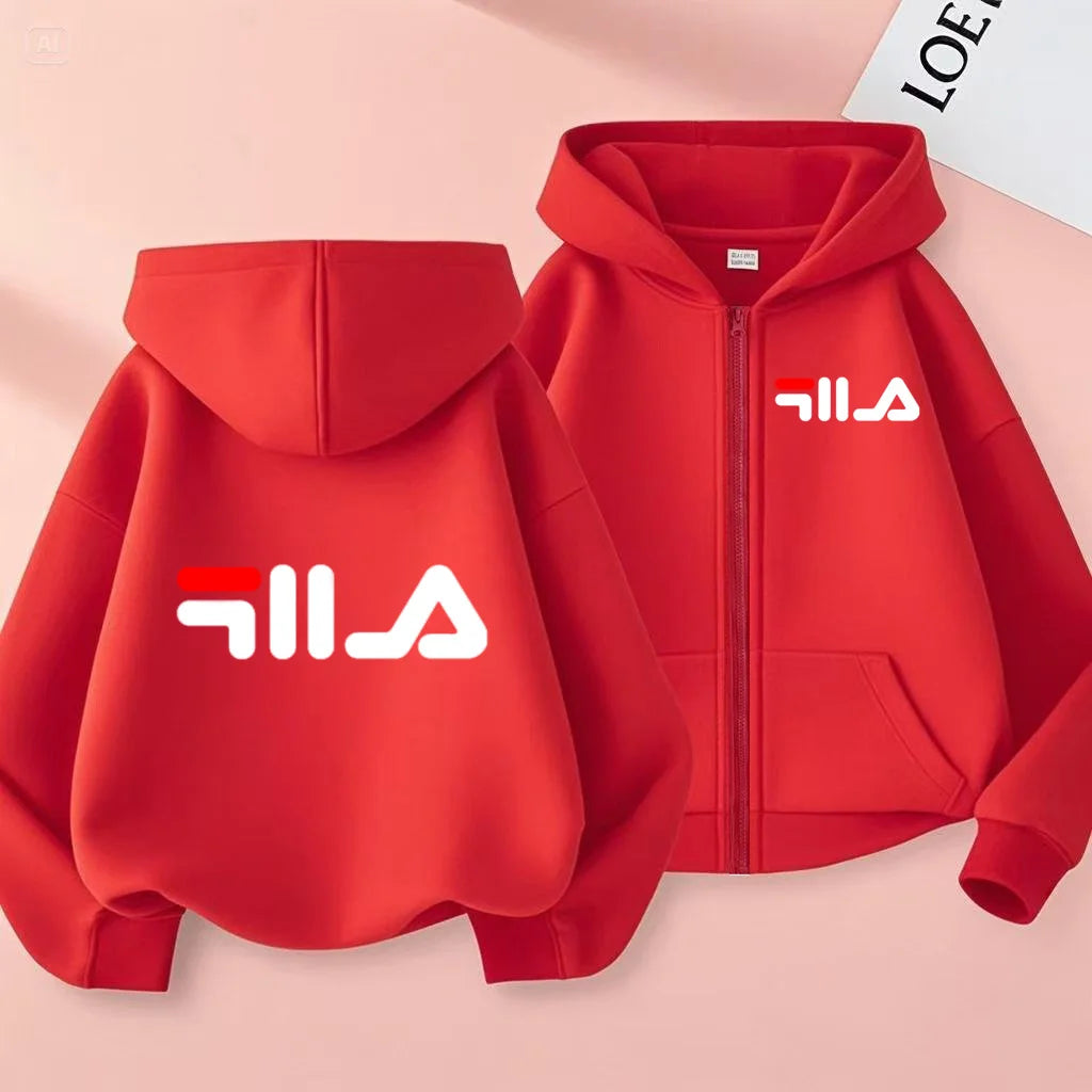 Sweat enfant zippé à capuche unisexe – CLEVI Paris